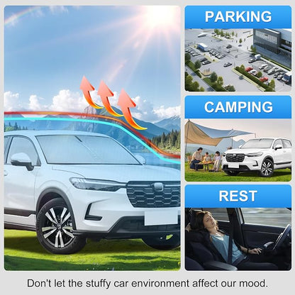 Custom Fit Windshield Sun Shade for Honda HRV HR-V 2023-2026 | Custom Fit Windshield Cover, Blocks UV Rays, Double-Layer Heat Shield, Durable Frame, Easy Fold & Storage