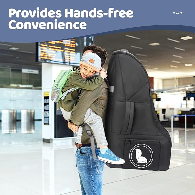 YOREPEK Padded Car Seat Travel Bag for Airplane Travel Compatible with Chicco, Britax, Nuna Rava, Sturdy Car Seat Backpack for Airport with Wear-Resistant Bottom, Large Carseat Cover for Baby Travel