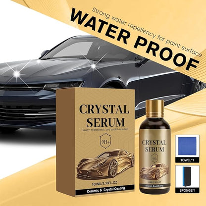 PTZ Crystal Serum for Cars – Advanced Graphene Ceramic Coating for Cars, Deep Gloss & Self-Cleaning Effect, 9H+ Hardness Anti-Scratch for Cars, Glass & Wheels (2PCS)