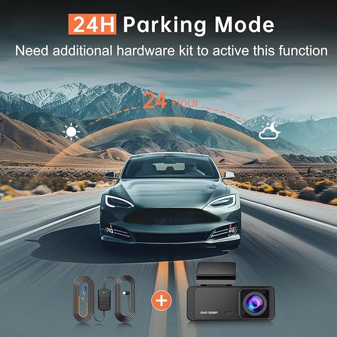 Dash Cam 1296P Front Dashcam, V300 WiFi Dash Camera for Cars with App, Night Vision, Mini Hidden Single Car Camera, Loop Recording, 24H Parking Mode, Support 256GB Max, Black