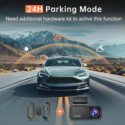 Dash Cam 1296P Front Dashcam, V300 WiFi Dash Camera for Cars with App, Night Vision, Mini Hidden Single Car Camera, Loop Recording, 24H Parking Mode, Support 256GB Max, Black