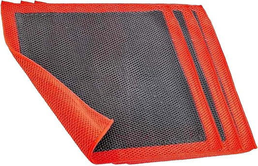3 Pcs 12'' Fine Grade Clay Towel, Perforated Synthetic Decontamination Towel for Cleaning & Release of Paint Contaminants, Improve Wax and Sealant Bonding, Enhance Gloss and Color Depth