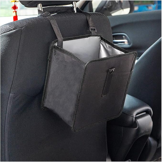 Fekey&JF Foldable Car Trash Can, Hanging Waterproof Leakproof Trash Can Storage Bag for Car with Large Capacity, Car Interior Accessories (Small)