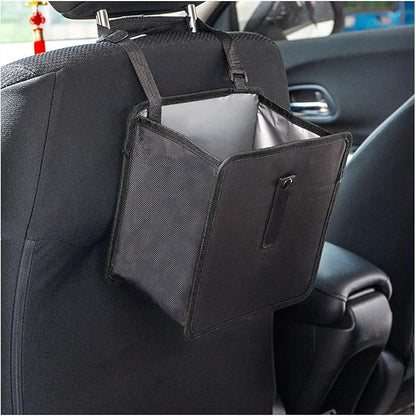 Fekey&JF Foldable Car Trash Can, Hanging Waterproof Leakproof Trash Can Storage Bag for Car with Large Capacity, Car Interior Accessories (Small)