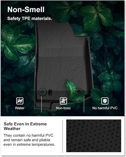 KIWI MASTER Floor Mats for 2018-2026 Jeep Wrangler JL 4-Door, OEM Replacement 82215203AE, Custom Fit All Weather Car Mats, Heavy Duty TPE Floor Liners, Front & Rear 2 Row, Black