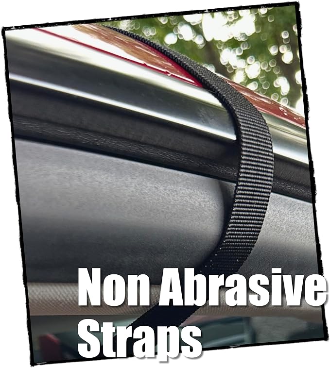 Universal Soft Roof Rack Pads for Kayak, SUP, Canoe & Surfboard – Waterproof Anti-Wick Straps, Extra-Wide Car Roof Carrier with Non-Slip Buckles – Fits Cars, SUVs & Vans