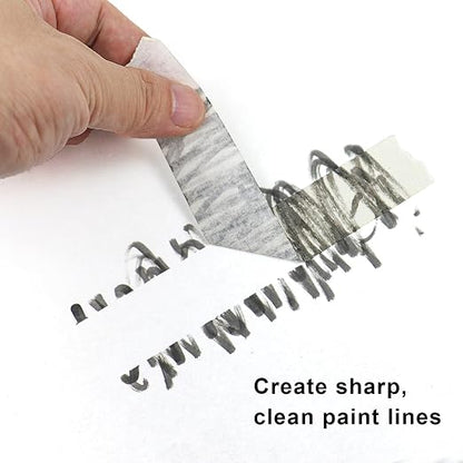 4 Pack White Painters Tape - Masking Tape 0.25", 0.50", 0.75", 1" Wide - Multi-Surface, Smart Adhesion, Multi-Size Pack - 360FT Total - Paint Tape for DIY, Labeling, Art, Car (#3910)