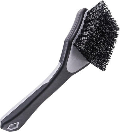 VIKING Tire Brush, Scrub Brush for Cars with Low Profile Tires, Brush for Car Detailing Kit, Grey with Black Bristles, 9.3 x 2.5 x 2.5 inch