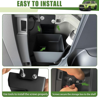 Trunk Organizer for 2010-2024 Toyota 4Runner 5-Seat 2nd Row(NOT Fit 7-Seat 3rd Row), Rear Trunk Storage Box Bin Cargo Tray for 10-24 4 Runner Interior Accessories(Hidden Left Side)