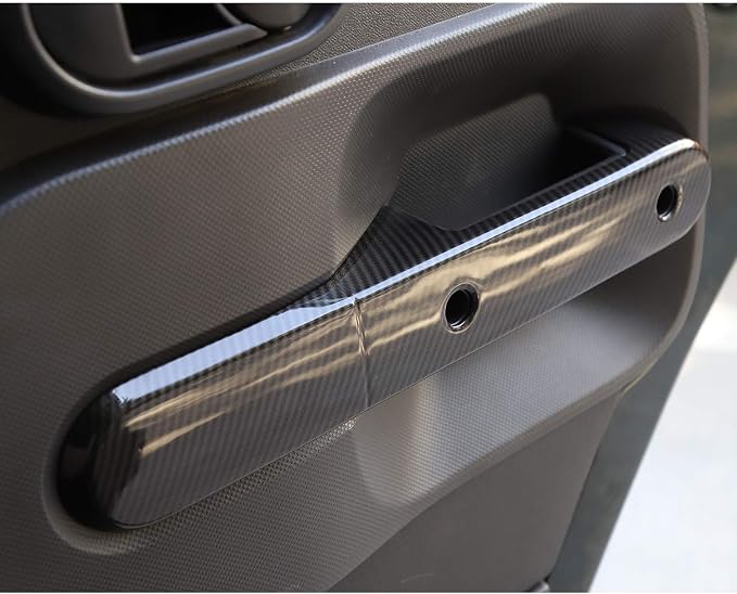JeCar Car Inner Door Grab Handle Decor Frame Cover Trim for 2007-2010 Jeep Wrangler JKU 4-Door (Carbon Fiber Grain)