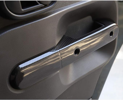 JeCar Car Inner Door Grab Handle Decor Frame Cover Trim for 2007-2010 Jeep Wrangler JKU 4-Door (Carbon Fiber Grain)