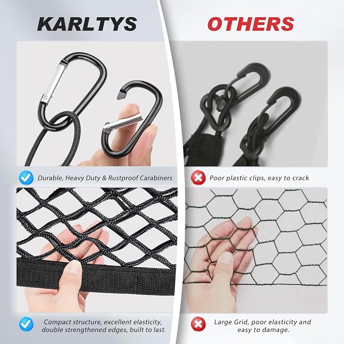 Karltys Envelope Style Cargo Net for Kia Telluride 2026 2025 2024 2023 2022-2020, Elastic Heavy Duty Rear Trunk Mesh Cargo Netting Storage Organizer for 2025 Kia Telluride Accessories