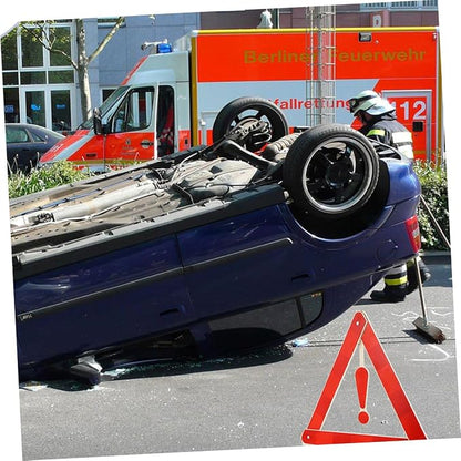 4pcs Adopted is Sturdy and Practical Triangle Warning Sign Car Warning Sign Road Safety Kit for