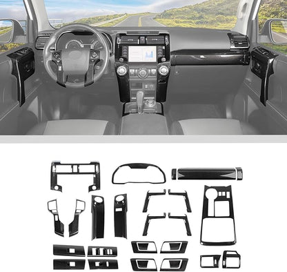 JWWY Interior Trim Kit Auto Interior Dress-Up Kit Decor Set Center Console Gear Shift Dashboard Panel Cover Trim for 2020-2023 Toyota 4runner Interior Accessories, ABS Carbon Fiber 28pcs