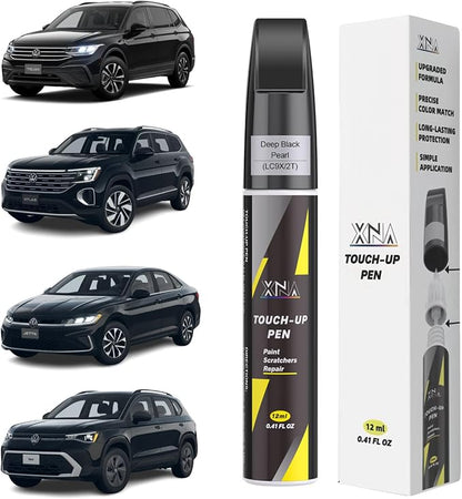 XNA Deep Black Pearl(LC9X/2T) for Volkswagen Touch Up Paint, Car Scratch Remover for Nicks and Chips Repair, 2-In-1 Quick & Easy Fix Car Scratch Repair Kit with Exact Color-Matched