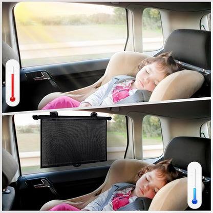 PLTCAT Car Side Window Sun Shades for Baby, 2 Pack UV Protection Breathable Mesh Sunshade, Universal Fit Auto Sun Visor for Kids Pets Travel Privacy Protection (Standard-16''x18'')