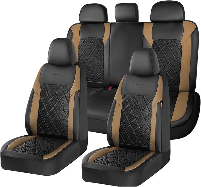 Coverado Car Seat Covers, Seat Covers Full Set, 5 Seats Automotive Seat Cover, Mesh Breathable Seat Protectors, Universal Fit for Most Cars