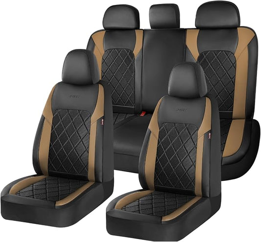 Coverado Car Seat Covers, Seat Covers Full Set, 5 Seats Automotive Seat Cover, Mesh Breathable Seat Protectors, Universal Fit for Most Cars