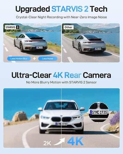 VIOFO A229 Ultra 2CH Dual 4K Dash Cam Front and Rear, Dual STARVIS 2 IMX678 Sensors & 2-Channel 4K HDR, Faster 5GHz Wi-Fi & Precise GPS Car Camera, Voice Control, Super Night Vision 2.0