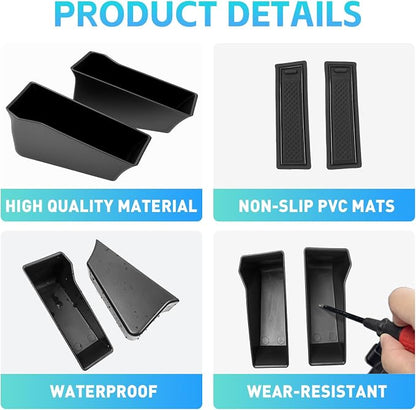 Console Organizer Door Trays Fit for 2024 2025 2026 Toyota Tacoma Center Console Storage Front Door Handle Insert Compatible with Tacoma Interior Accessories Armrest Box, 3PCS