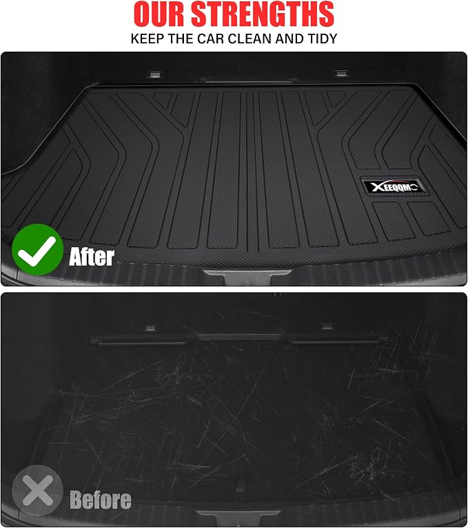 Floor Mats & Trunk Mat for 2020-2025 Kia Soul All Weather TPE Protection Floor Liners Full Set with Cargo Liner for 2020 2021 2022 2023 2024 2025 Kia Soul Accessories (Upper Floor of The Trunk)