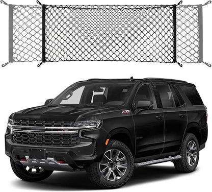 Envelope Style Trunk Cargo Net Compatible with Chevrolet Chevy Tahoe 2026 2025 2024 2023 2022 2021 2020 2019 2018 2017 2016 2015 Car Rear Nylon Mesh Tailgate Netting
