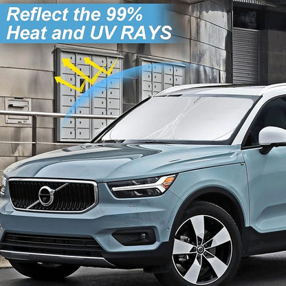 Custom Fit XC40 Windshield Sunshade for 2019-2025 2026 Volvo XC40 Accessories Front Window Shield 210T Silver Coating Cover for Windshield Sun Visor Protector Blocks UV Keep Car Cool