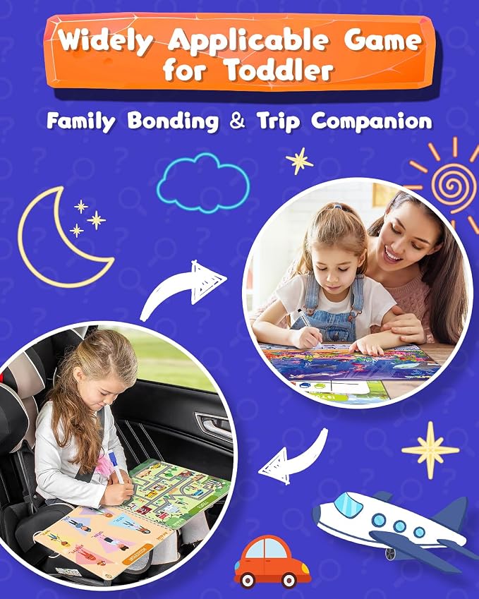 Baobrava Search and Find Book and Handwriting Practice Books Set, More Than 50+ Preschool Learning Activities for Toddler and Kids 3-8, Travel Games for Road Trip Car Airplane