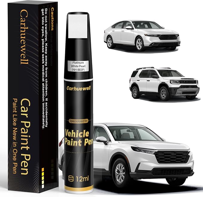 Touch Up Paint for Honda Cars Exact Color Match for Auto Scratch Repair 2-In-1 Fix Pen(NH-883P Platinum White Pearl)