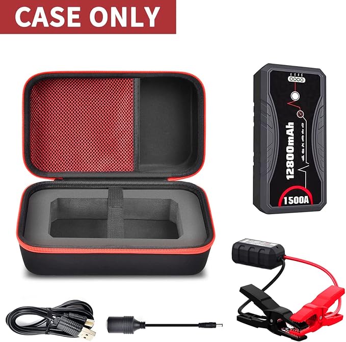 ANKHOH Carrying Case Compatible with NEXPOW Car Jump Starter, Fits for 1500A Peak 12800mAh Battery Starter Q10S/ T11F, Portable Storage Box for Car Battery Charger and Jumper Cables(Case ONLY)