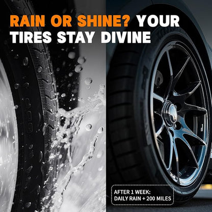 Wheel & Tire Care Kit: Acid Wheel Cleaner (500ml) + Tire Shine Spray (300ml) with Brush & Microfiber Towel