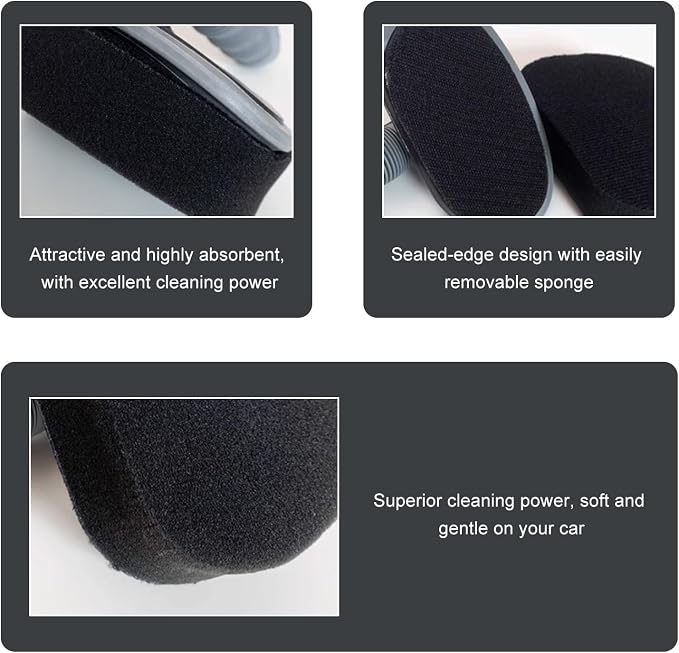 Car Tire Shine Applicator, High-Density Vehicle Wheel Polishing Brush with Anti-Slip Handle, Universal Tyre Detailing Tool Sponge Pad Dressing Applicator for Most Vehicles