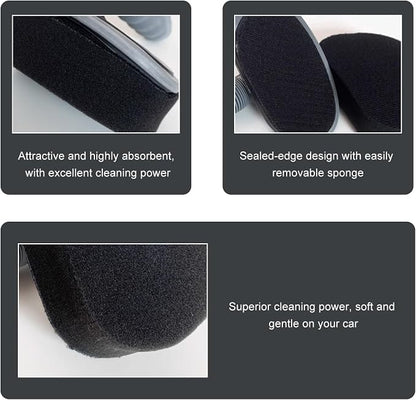 Car Tire Shine Applicator, High-Density Vehicle Wheel Polishing Brush with Anti-Slip Handle, Universal Tyre Detailing Tool Sponge Pad Dressing Applicator for Most Vehicles
