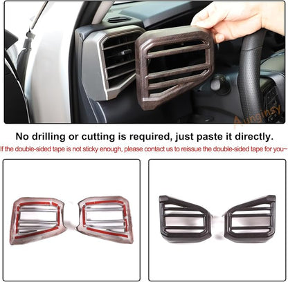 Aunginsy Car Center Console Side Air Conditioning Outlet Trim Cover Compatible with Toyota Tundra/Sequoia 2022-2025 2026, ABS Dashboard Side A/C Wind Vent Panel Decorative Frame Protector Accessories