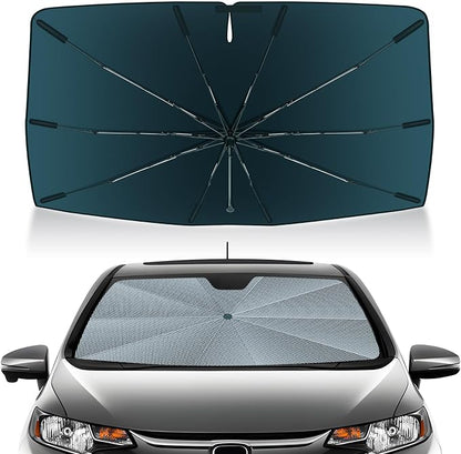 Autorder Windshield Sun Shade Umbrella for 2015-2020 Honda Fit Accessories,Upgraded Ice Crystal Material,Easy Setup Umbrella Sunshade for Car Windshield,100% Sun Blocking