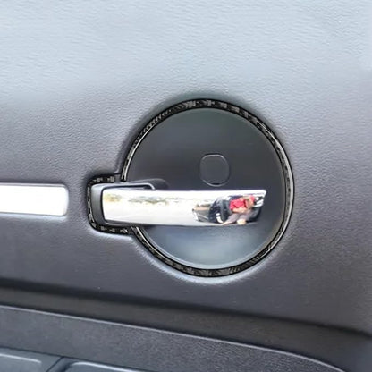 Real Premium Soft Carbon Fiber Compatible with Dodge Charger 2008 2009 2010 Decor Car Inner Door Handle Switch Sticker Interior Accessories Decal Cover 8pcs Black