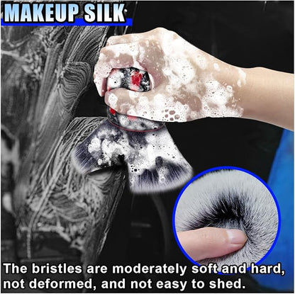 BDZMC Car Detailing Brush, Ultra Soft Bristles XL Synthetic Brush, Auto Interior Dusting Brush with Storage Rack, Car Cleaning Tool for Vehicle Air Conditioner Vents, Dashboard, Leather