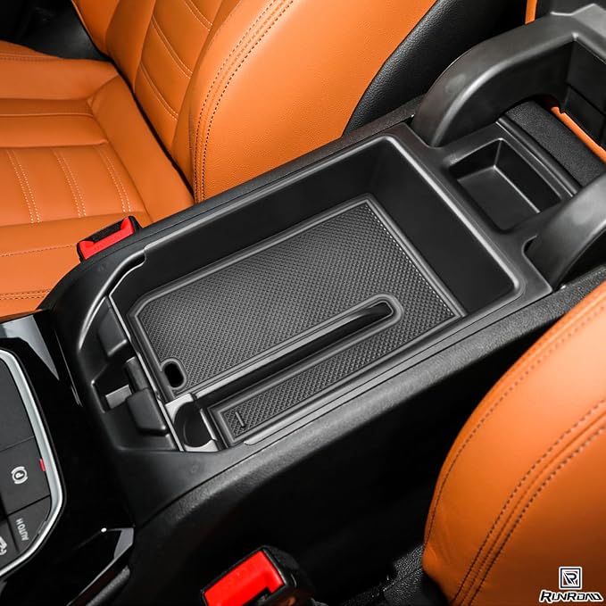 RUNROAD Center Console Organizer Tray Compatible with BMW X3 G01 2018-2024 and for BMW X4 G02 2019-2025 Accessories, Insert Secondary Storage Box Armrest Tray Console Organizer (Black)