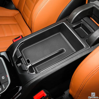RUNROAD Center Console Organizer Tray Compatible with BMW X3 G01 2018-2024 and for BMW X4 G02 2019-2025 Accessories, Insert Secondary Storage Box Armrest Tray Console Organizer (Black)
