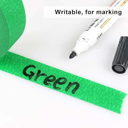 3 Pack Green Painters Tape - Masking Tape 1 Inch Wide - Multi-Surface, Smart Adhesion, Indoor & Outdoor - 270FT Total - Paint Tape for DIY, Labeling, Art, Car, General Purpose (#3910)