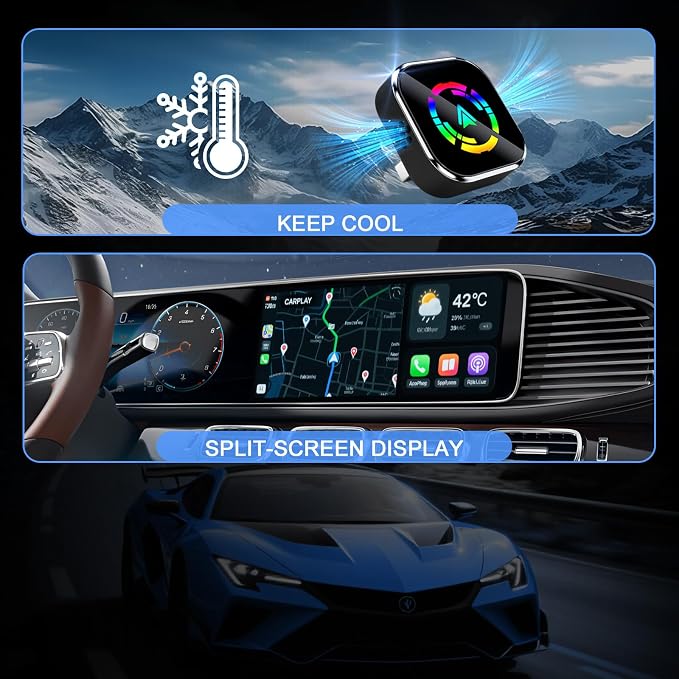 Wireless CarPlay Adapter, 2026 Upgraded Wired to Wireless for Apple CarPlay & Android Auto, Mini USB Design Car Play Adapter with Type-C Extension, Plug and Play, Stable Connection & No Latency