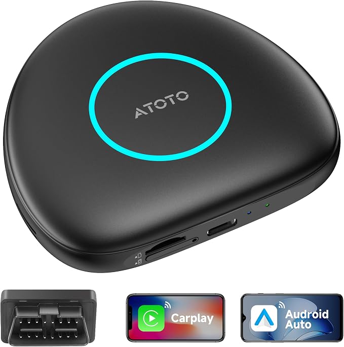 Wireless CarPlay Adapter, Magic AI Box with 4G LTE | GPS | Full Android OS | OBD II, Wireless CarPlay Box Compatible with Wired Factory CarPlay & Android Auto, Support for YouTube/Netflix