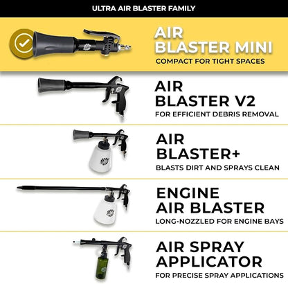 The Rag Company - Ultra Air Blaster Mini - Lift and Blast Dirt and Debris Away for Interior Detailing; Durable and Ergonomic Metal Design; Trigger Operated