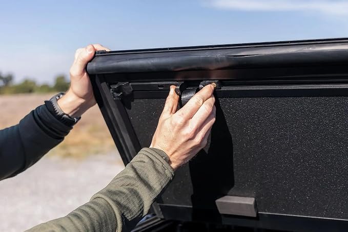 Rough Country Hard Tri-Fold Flip Up Truck Bed Cover for Chevy Colorado & GMC Canyon (2015-2024) - Fits 6' Bed, All-Weather, Flush Aluminum Panels