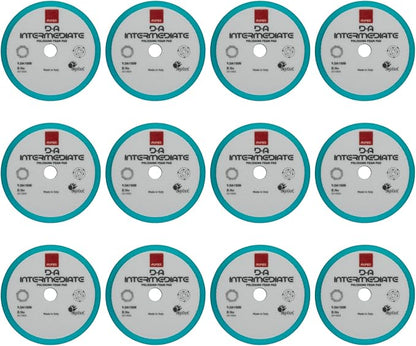 RUPES 9.DA150B Pack of 12 Light Blue D-A Intermediate Foam Polishing Pads 150mm | Ideal for Paint Correction & Gloss Enhancement | Compatible with 5" Backing Plate | Improves Cutting Performance