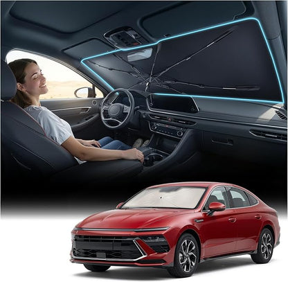Nmoiss Windshield Sun Shade Umbrella for Hyundai Sonata 2011-2026 Accessories, [Vinyl Coating Heat Shield] Protect Car from Sun Rays & Heat Damage Keep Cool and Protect Interior