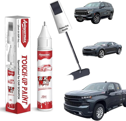GJI/WA626D Shadow Gray Metallic Car Touch Up Paint for Chevrolet, Color Accurate Two-In-One Car Paint Scratch Repair Pen, Professional Scratch Remover for Vehicles Chips and Nicks Scuff