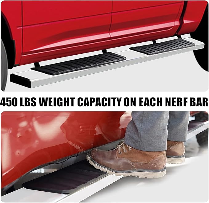 COMNOVA 6 Inch Running Boards Compatible with 2019-2026 Ford Ranger Super Crew Cab with 4 Full Size Doors, Ranger Steps Rock Sliders Step Bar, Side Steps Made with Stainless Steel.