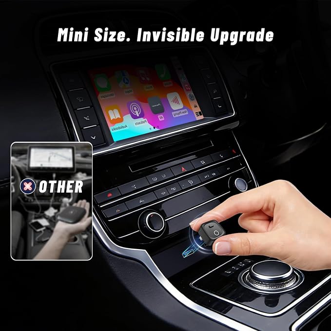 Holdsound Wireless CarPlay Adapter, Plug & Play Fast Connection, Universal for Cars with Factory Wired CarPlay/Android Auto (2016+ Model), iOS 10+/Android 11+(Carbon Black)