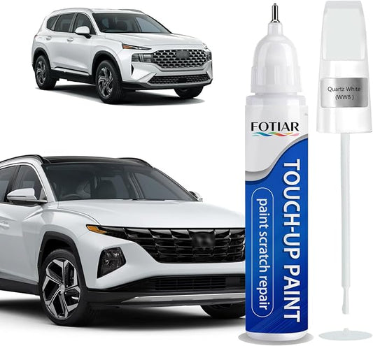 Quartz White(WW8) Touch up Paint for Hyundai-Exact Match Scratch Repair Kit 2-In-1 Premium Car Paint Pen for Chips & Nicks